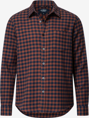 Ombre Regular fit Overhemd 'OM-SHCS-0150' in Bruin: voorkant