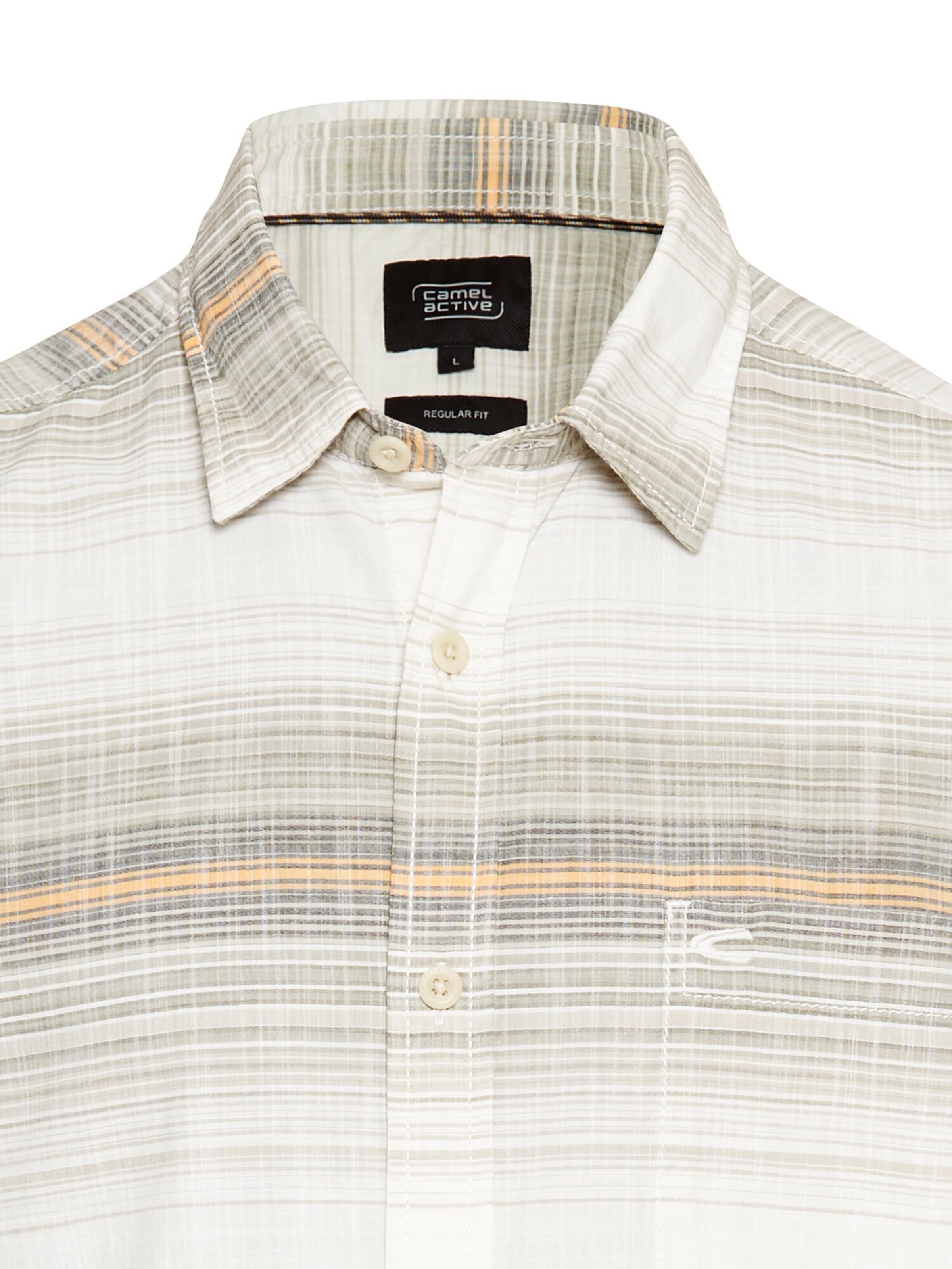 CAMEL ACTIVE Regular Fit Kurzarmhemd aus Baumwolle mit Karomuster in Beige