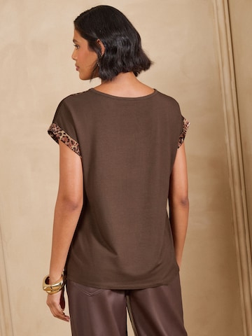 T-shirt love & roses en marron