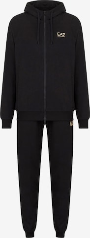 Survêtement EA7 Emporio Armani en noir : devant