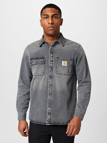 Carhartt WIP - Regular Fit Camisa 'Salinac' em cinzento: frente