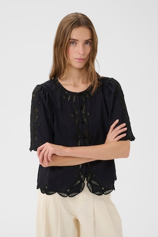 KAREN BY SIMONSEN Blouse 'KBErlinda' in Zwart: voorkant