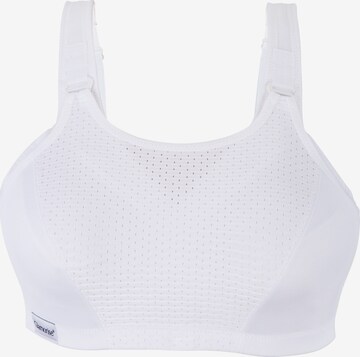 GLAMORISE Bralette Sports Bra in White: front