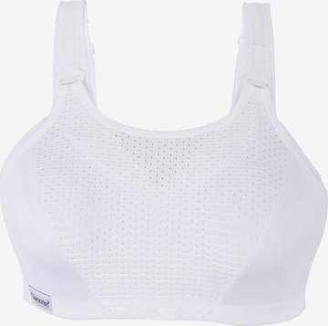 GLAMORISE Bralette Sports Bra in White: front