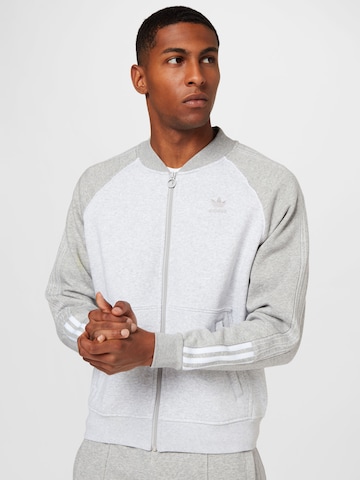 ADIDAS ORIGINALS Zip-Up Hoodie in Grey: front