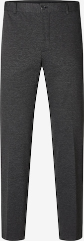 SELECTED HOMME Regular Trousers with creases 'AITOR' in Grey: front