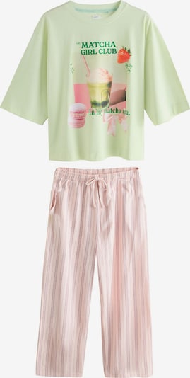 Next Pyjama koossa S-M/regular värissä smaragdi / vaaleanvihreä / vaalea pinkki / punainen, Tuotenäkymä