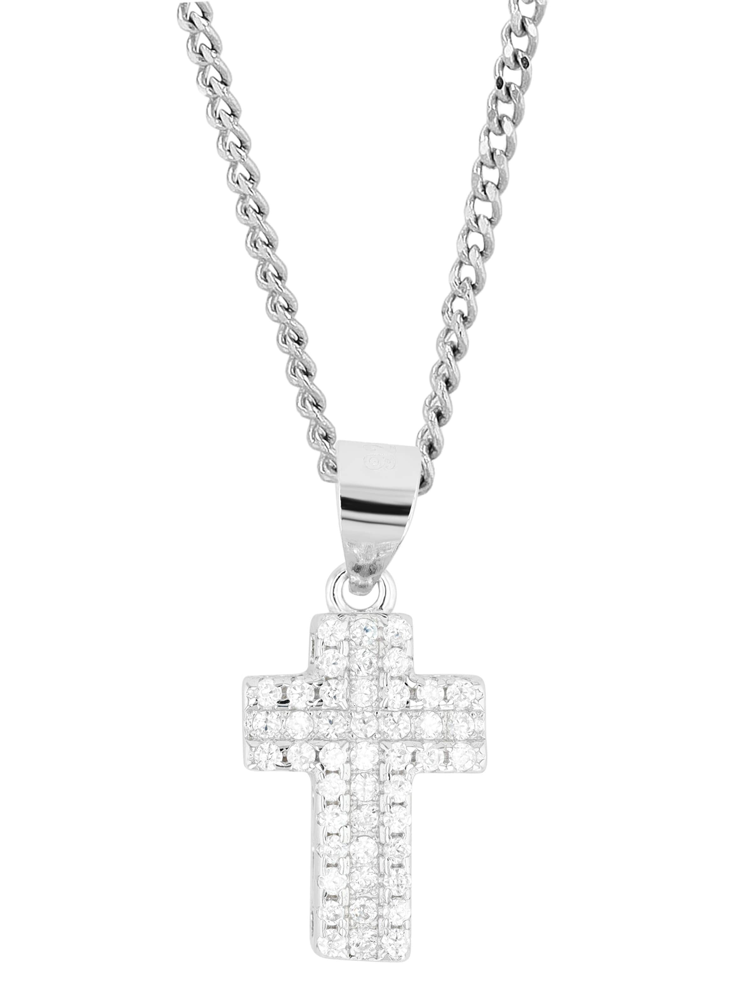 Akzent Pendant '"Eileen" aus 925 Sterlingsilber, rhodiniert, langlebig' in Silver: front