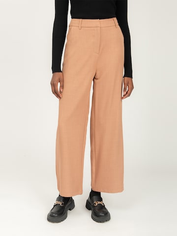Wide Leg Pantalon Influencer en beige : devant
