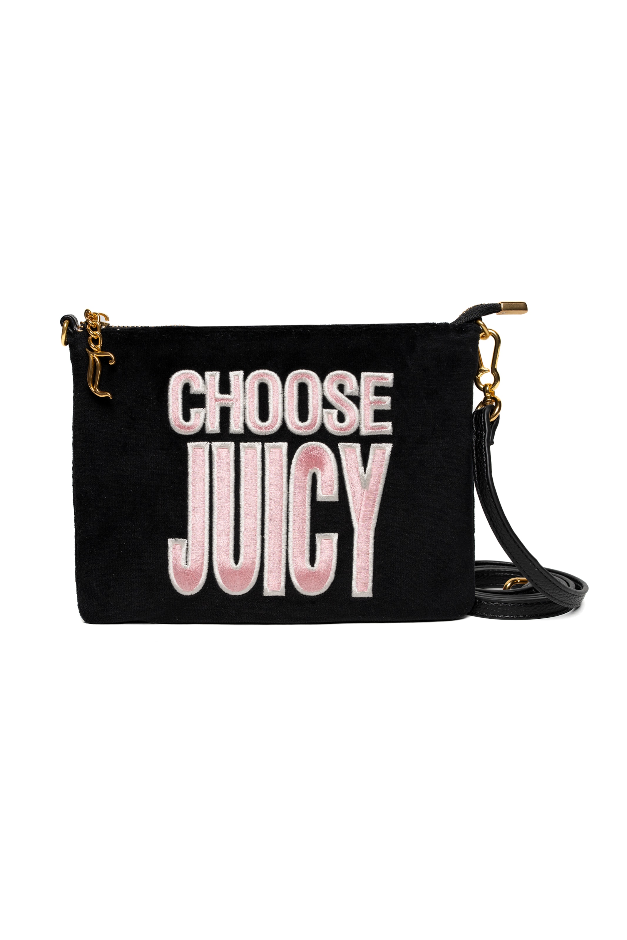 Juicy Couture Shoulder Bag 'Ella Flat Pouch' in Black: front