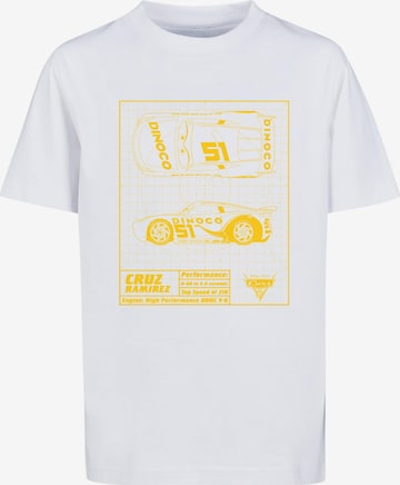 ABSOLUTE CULT Shirt 'Cars - Cruz Ramirez' in White: front