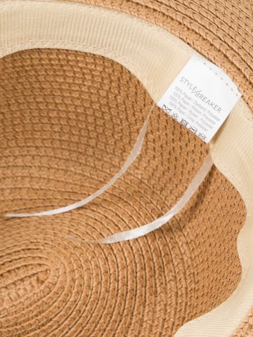 styleBREAKER Hat 'Panama Strohhut Hutband Azteken Muster' in Brown