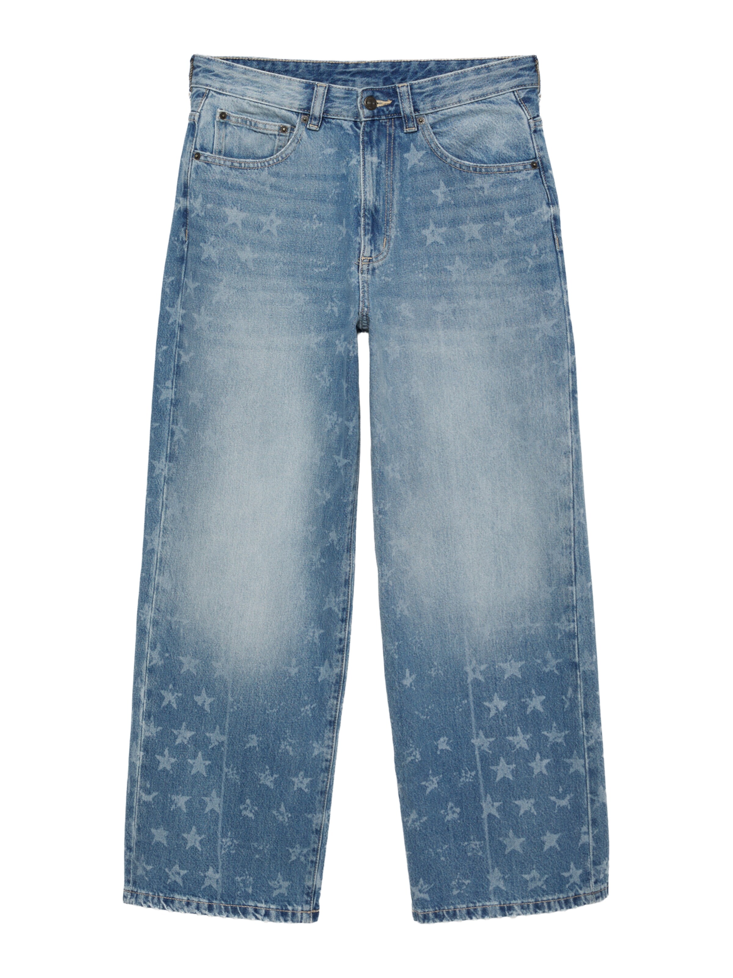 Pull&BearWide Leg/ Široke nogavice Traperice - plava boja: prednji dio