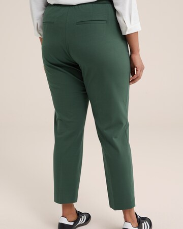 Coupe slim Pantalon à plis WE Fashion en vert