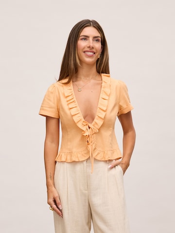 noar studios Μπλούζα σε πορτοκαλί: μπροστά