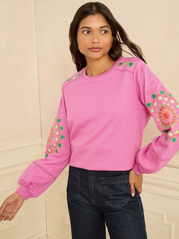 love & roses Sweatshirt in Roze