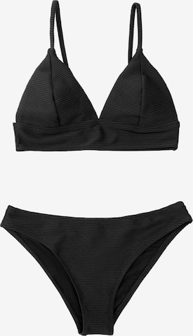 Cupshe Triangle Bikini 'Triangle' in Black: front