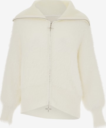 NALLY Knit Cardigan in White: front