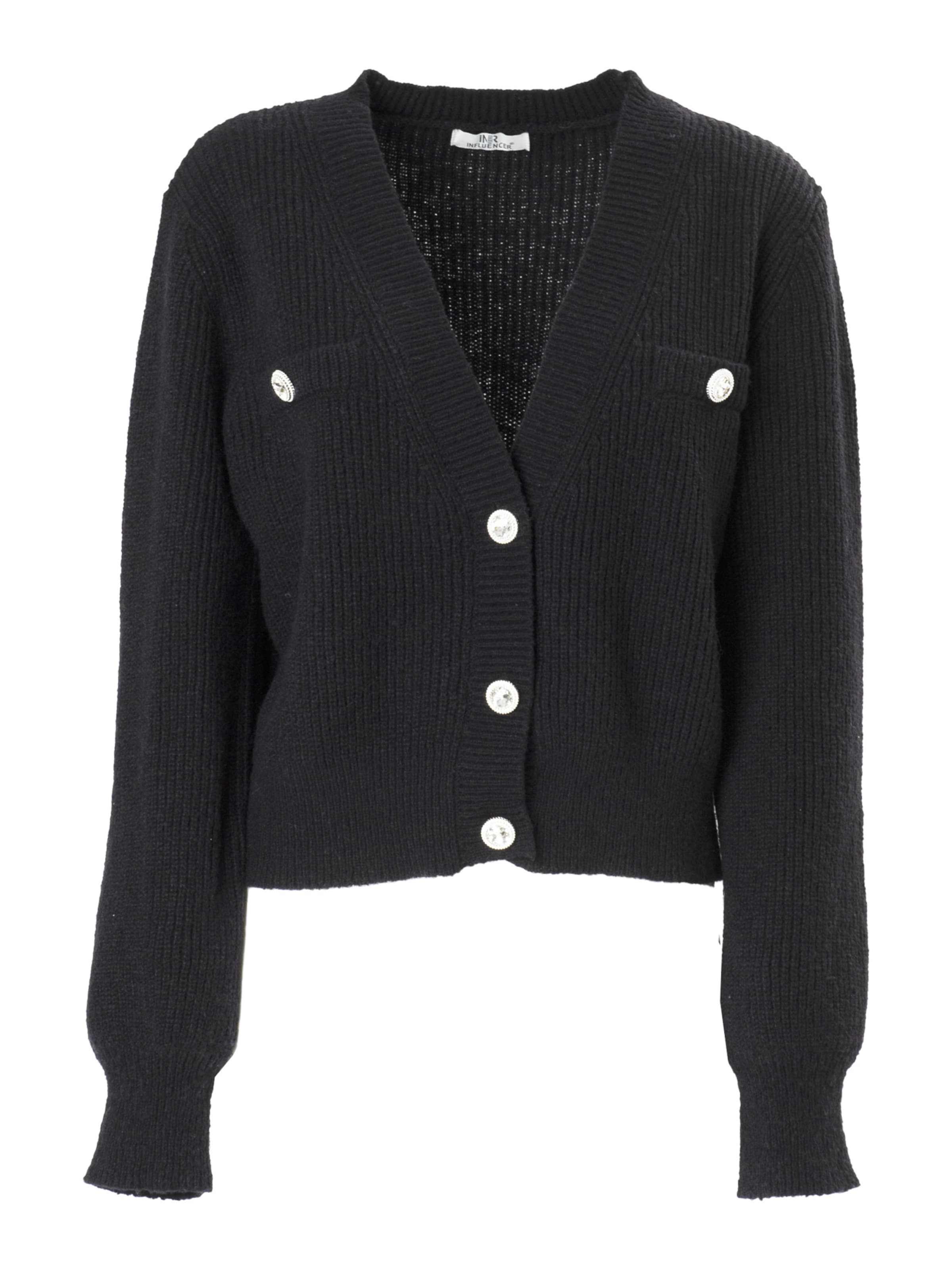 Influencer Kardigán - fekete: elől