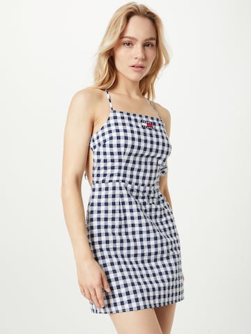 Tommy Jeans Zomerjurk 'Gingham' in Blauw: voorkant