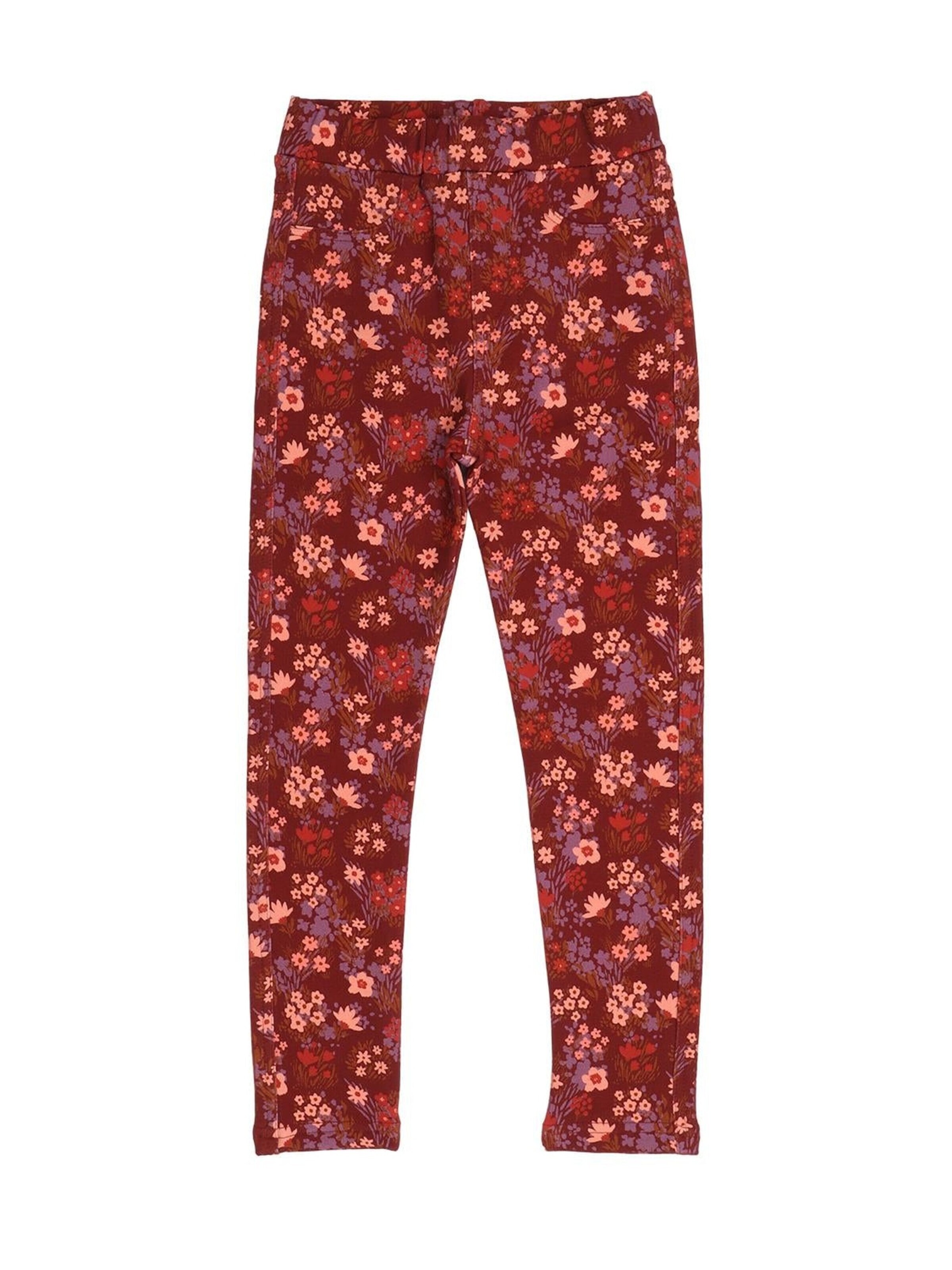 Walkiddy Skinny Leggings 'The Secret Garden'‌‌‌‌‌ in Rot: Vorderseite