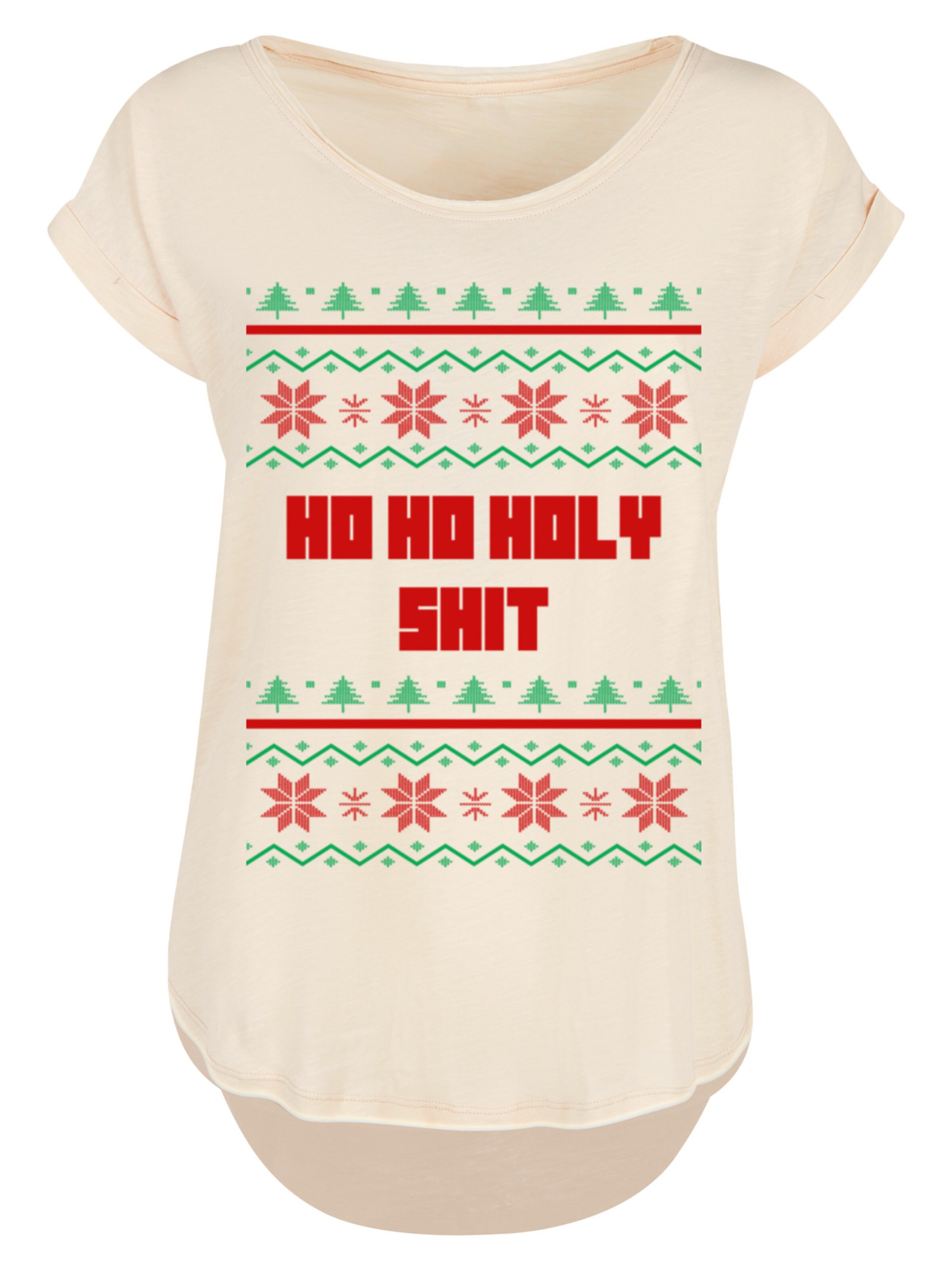 F4NT4STIC Shirt 'Ho Ho Holy' in Beige: front