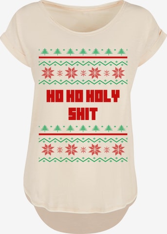 T-shirt 'Ho Ho Holy' F4NT4STIC en beige : devant
