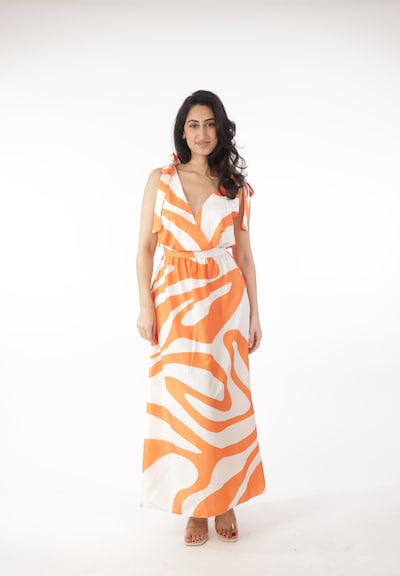 Elara Kleid in 40-42 in orange / weiß, Produktansicht