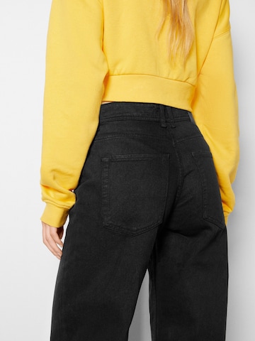 Wide leg Jeans de la Bershka pe negru