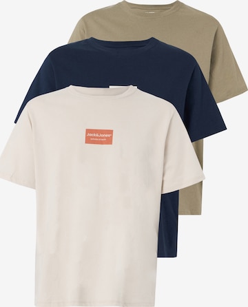 smėlio JACK & JONES Marškinėliai 'JJFRANK': priekis