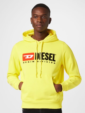 DIESEL Sweatshirt 'GINN' in Yellow: front