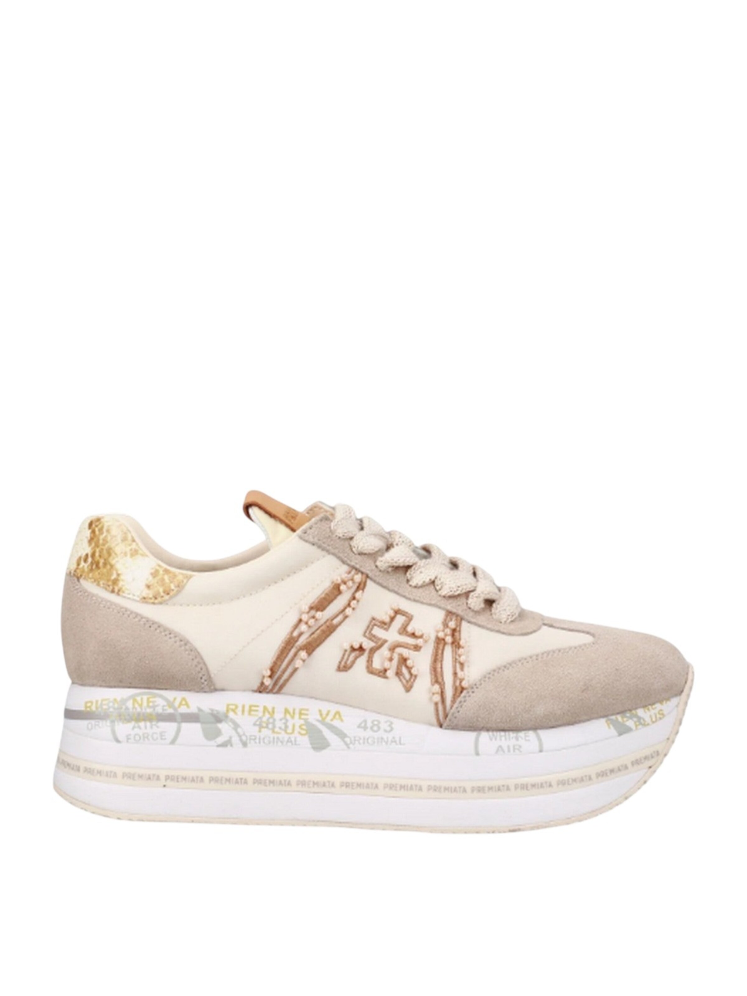Sneaker bassa di Premiata in beige: frontale