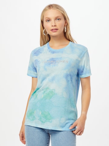 T-shirt Herrlicher en bleu : devant