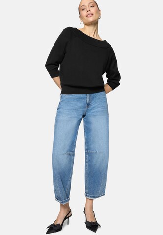 zero Strickpullover mit Carmenausschnitt in Schwarz