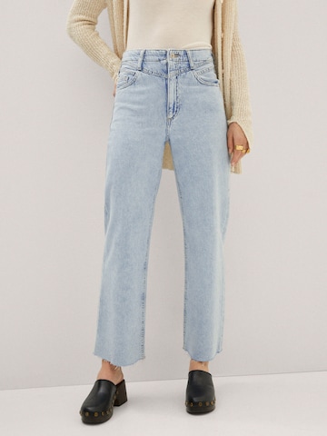 MANGO Regular Jeans 'Bohemian' in Blauw: voorkant