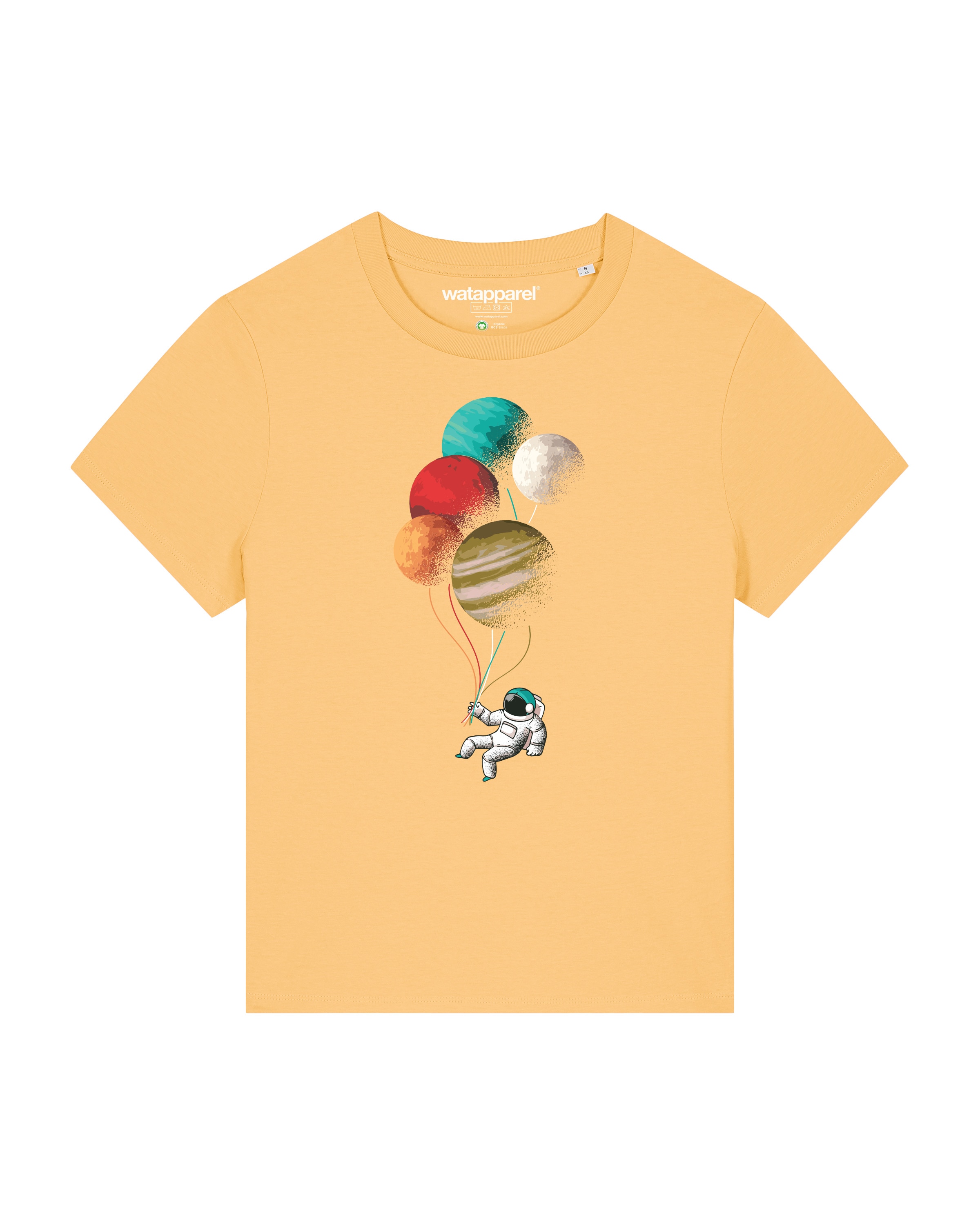 Watapparel Shirt 'Balloon Spaceman' in Gelb: Vorderseite
