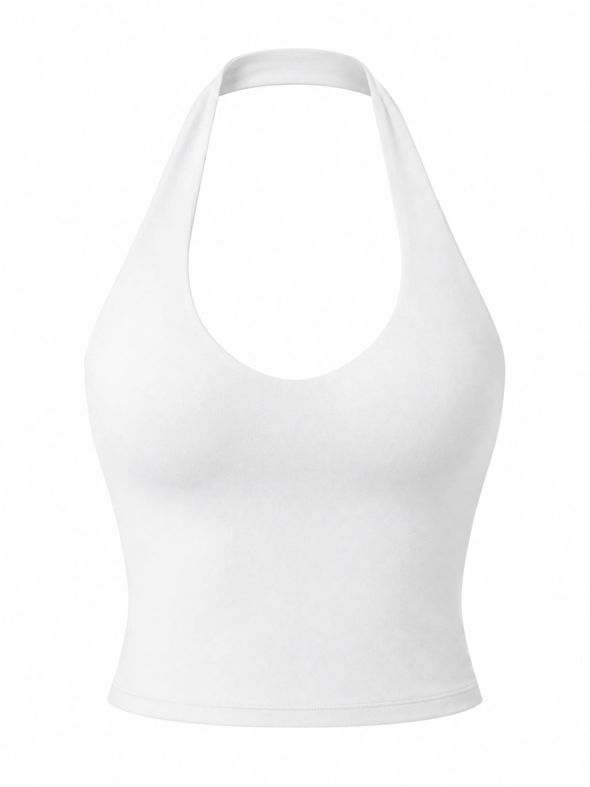ZAAYO Sporttop 'Women's Halter Backless Sports Top'‌ in Weiß: Vorderseite