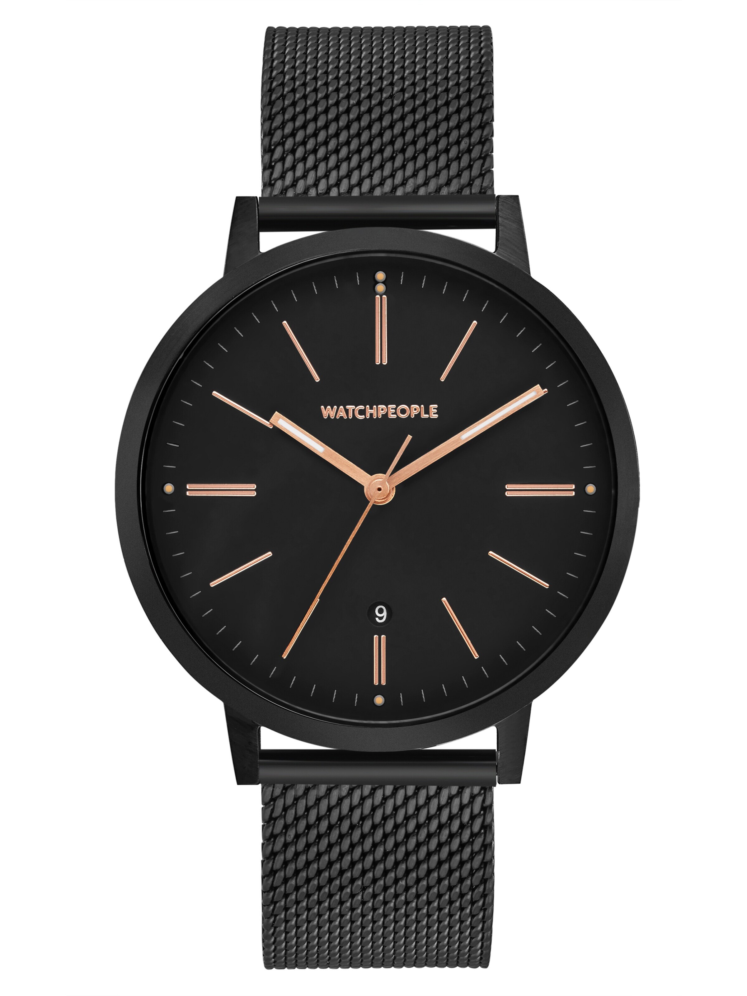 WALTER GROPIUS Analog Watch 'BLACK ROSE' in Black: front
