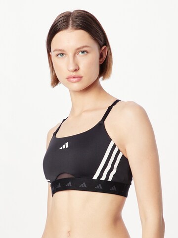 juoda ADIDAS PERFORMANCE Biustjė Sportinė liemenėlė 'Aeroreact Hyperglam Light Support': priekis