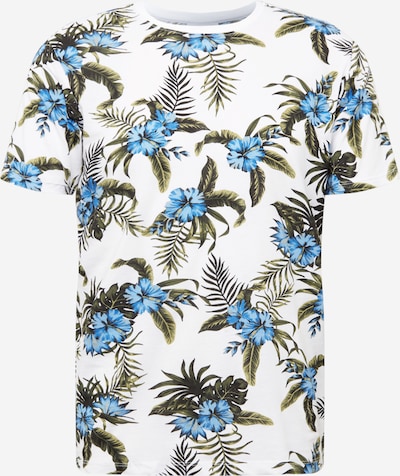 Tricou Lindbergh pe albastru regal / albastru deschis / kaki / alb, Vizualizare produs