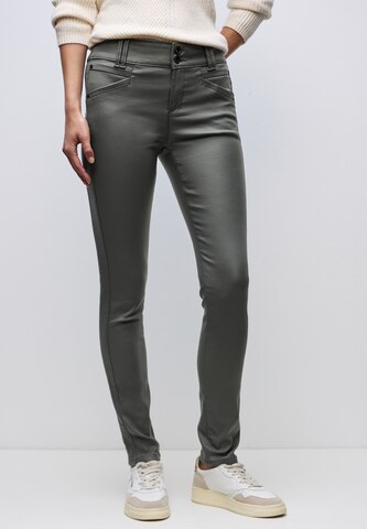 STREET ONE Slim fit Pants in Green: front