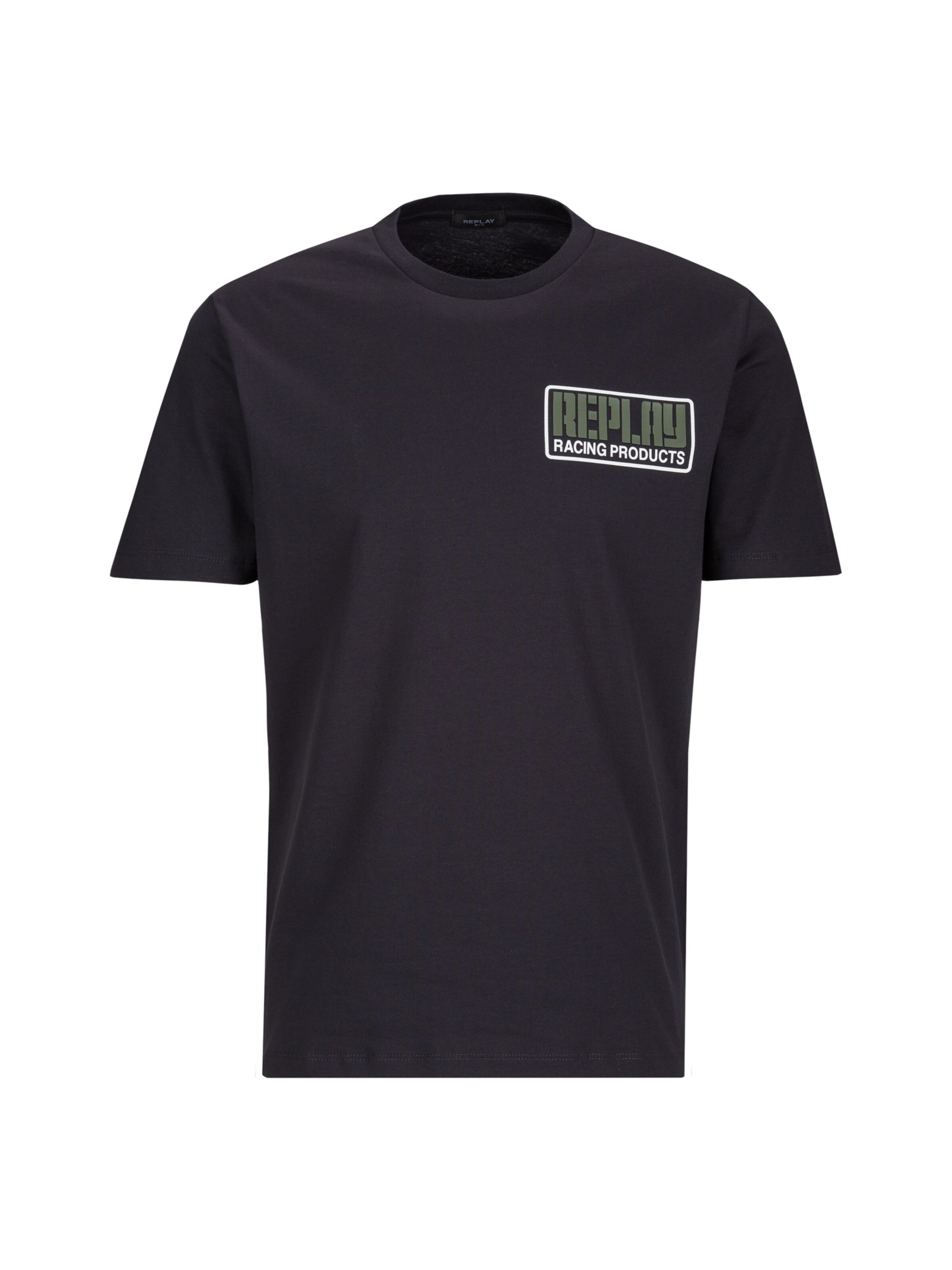 REPLAY T-Shirt 'Racin Progress' in XXXL in oliv / schwarz / weiß, Produktansicht