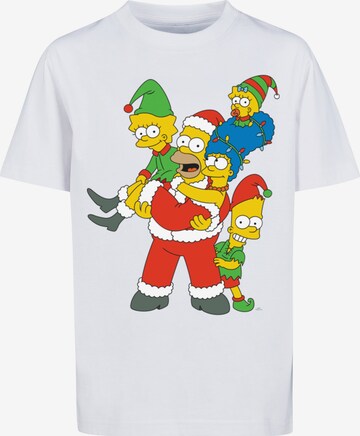 F4NT4STIC Shirt 'The Simpsons Christmas Family' in White: front