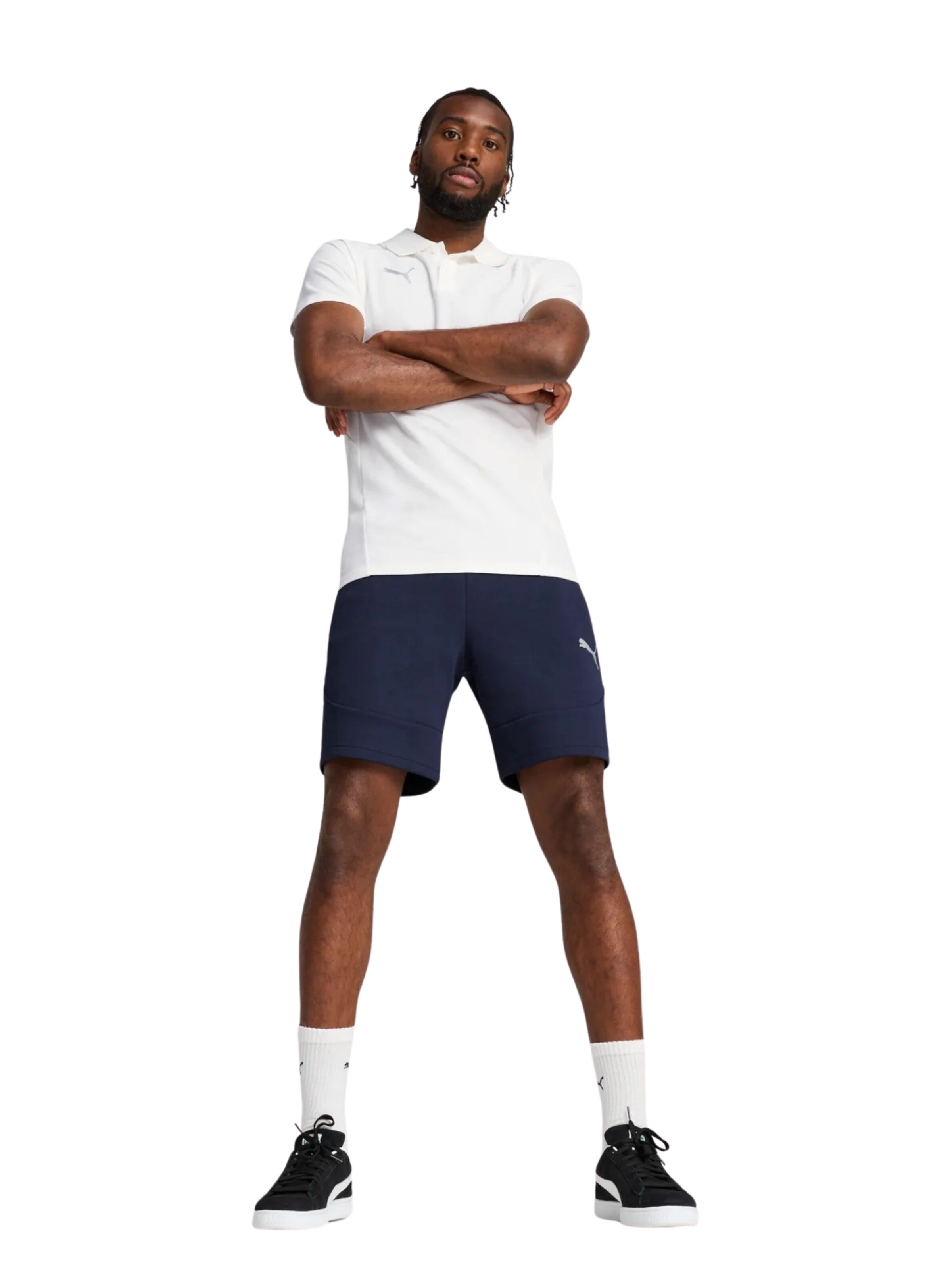 PUMA regular Παντελόνι φόρμας 'TeamEVOSTRIPE' σε μπλε: μπροστά