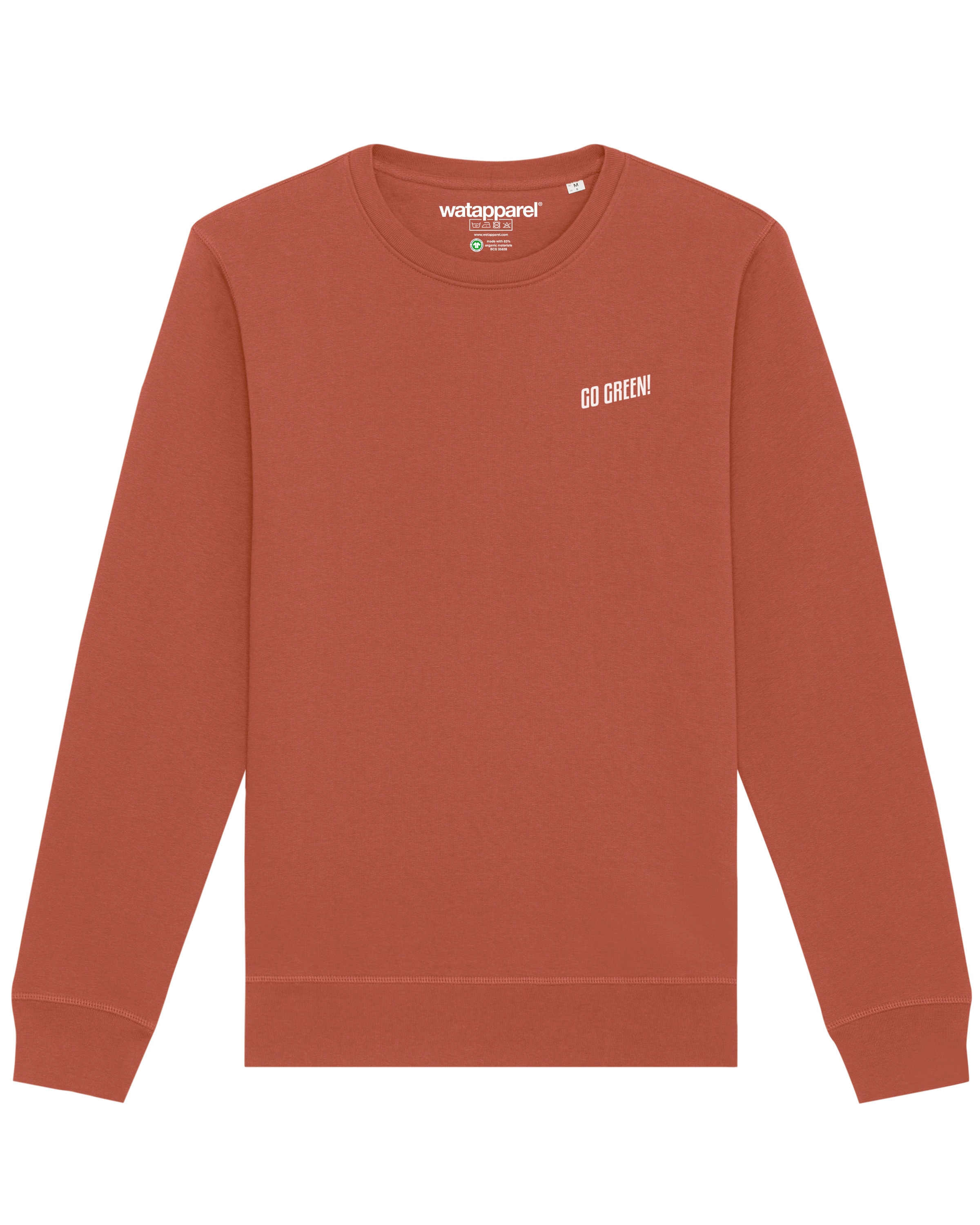 Watapparel Sweatshirt 'Go Green' in Brown: front