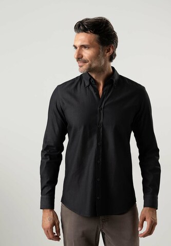 Black Label Shirt Regular Fit Businesshemd 'URBAN' in Schwarz: predná strana