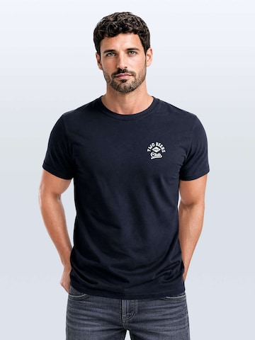 Neverless Shirt 'Two Beers only Backprint' in Blue