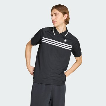 ADIDAS ORIGINALS Poloshirt 'CHEST STRIPES SLIM' in Schwarz