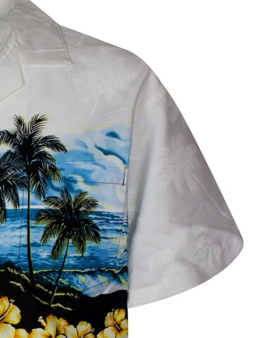 KY's Regular fit Button Up Shirt 'Blauer Strand' in White