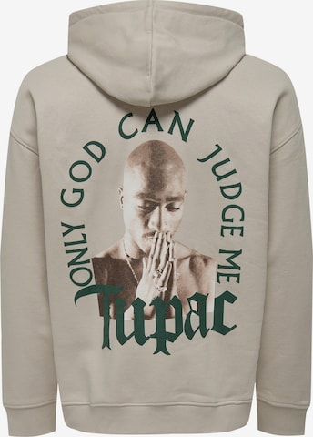 Sweat-shirt 'Tupac' Only & Sons en gris